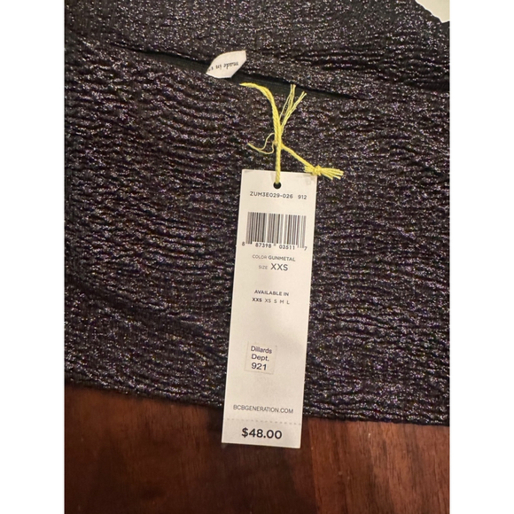 BCBG Generation Black Silver Skirt XXS - Picture 6 of 10